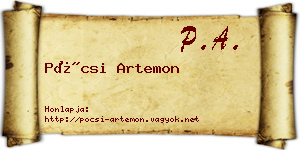 Pócsi Artemon névjegykártya
